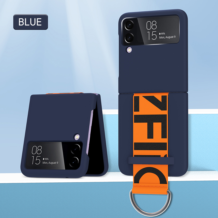 Schutzhülle mit armbandring für samsung Galaxis z kippen 3 5g stoßfest, luxuriös, mit schnalle, robustem, mattem pc-Startseite für kippen 3: 2- blau