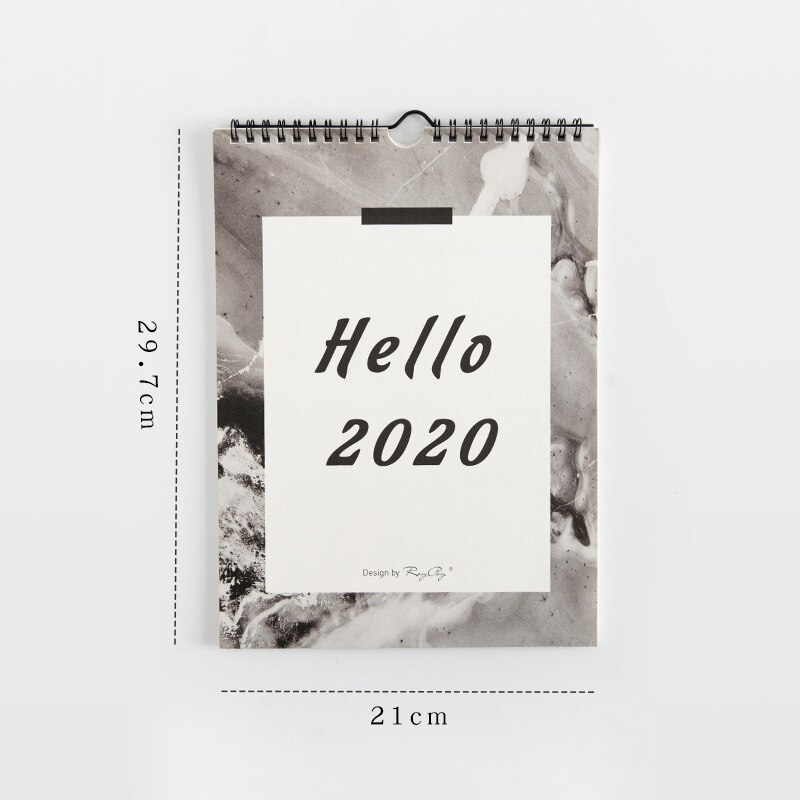 Kalendarz calendario 2020 calendario da parete di pared 2019 ordine del giorno pianificatore organizzatore di modo ofis malzemeleri calendario perpetuo recambi: Giallo