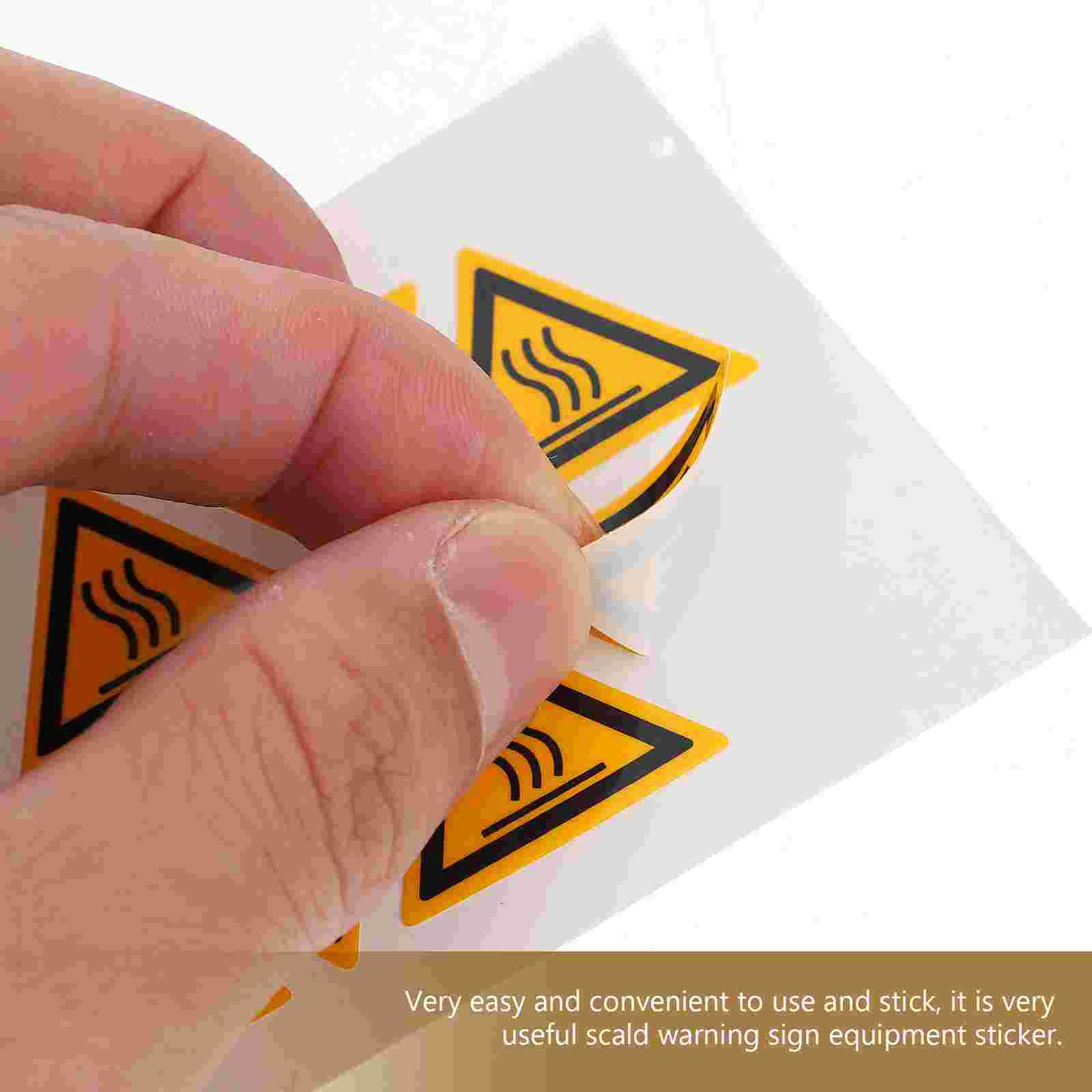 10pcs Equipment High Temperature Warning Sticker Caution Scald Label Sticker