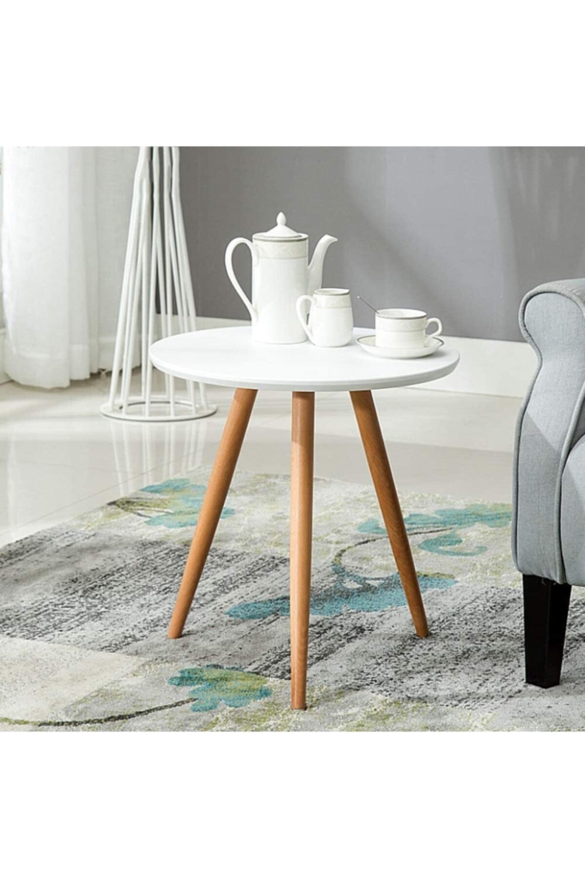 Nordic Simple Small Tea Table Corners Round Coffee Table Living Room Mini Sofa Side Table