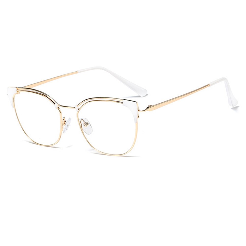 Belmon cat eye brilleramme kvinder briller computer recept optisk til kvindelige briller klar linse briller ramme 95537: 95537 hvide