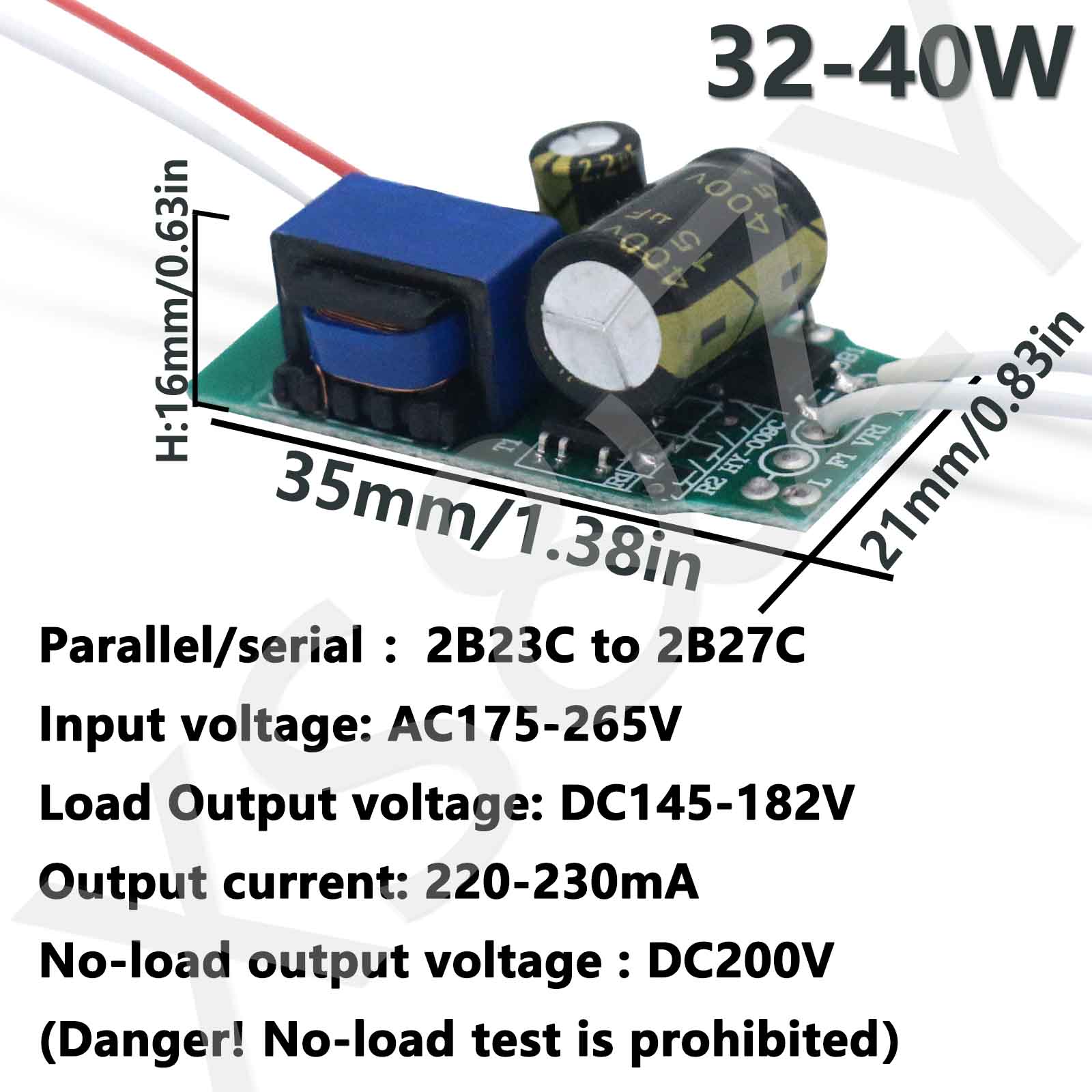 Jantes de Puissance à Pilote LED pour l'Énergie, 3-7W, 7-9W, 9-12W, 12-18W, 18-24W, 24-32W, 32-40W, 40-50W, ce115 mA, 220-230mA remplacement des ampoules à économie d'énergie