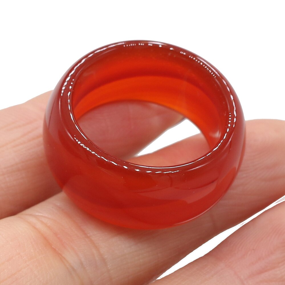 Natursten ringe smykker en mangfoldighed af sten to slags modeller unisex cirkel natursten finger ringe charms: 12 x 18mm / Rød agat