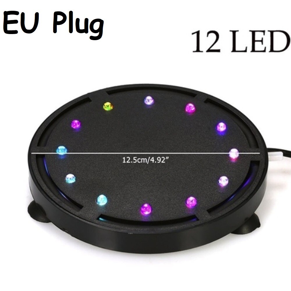 Aquarium Led Verlichting Ronde Vorm Vissenkom Kleurrijke 110-240V Waterdichte Led Air Bubble Light Aquarium Decoratie 50/60Hz: EU  12 LED