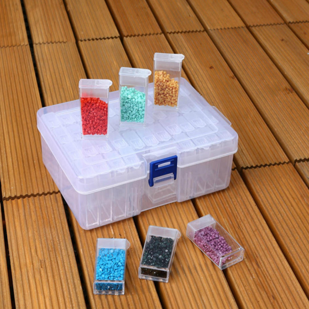 6-42 Grids Diamant Schilderen Strass Transparante Opbergdoos Met Deksel Multi Grids Sieraden Boor Collection Organisatie Case