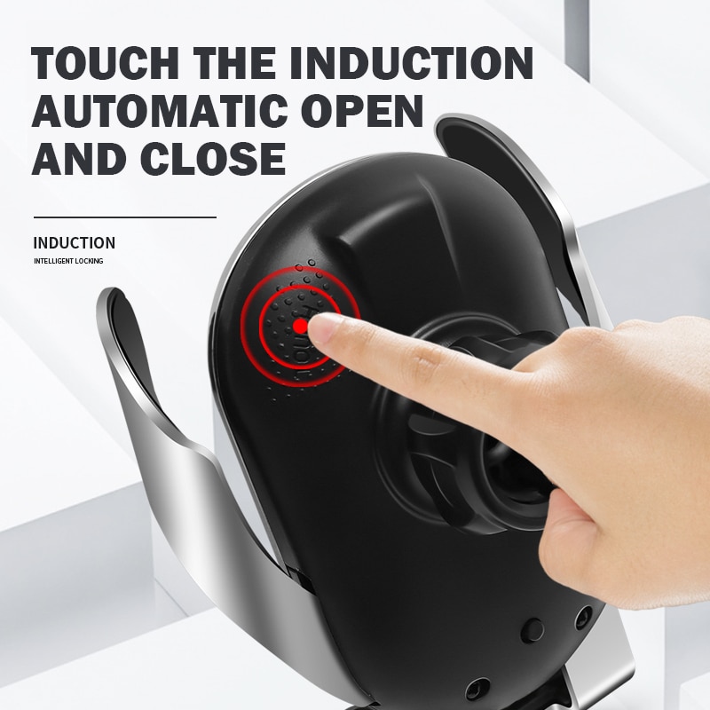 15w draadloze autolader qi snellaadaccessoires voor mobiele telefoons oplader inductieondersteuning telefoon voiture metaal