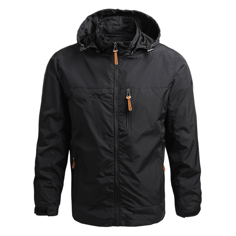 Coupe-vent Hommes DulJacket Imperméable En Plein Air À Capuche Manteau Sports Militaire Taille Européenne S-5XL Terrain Escalade Mince Outwear: M / Black