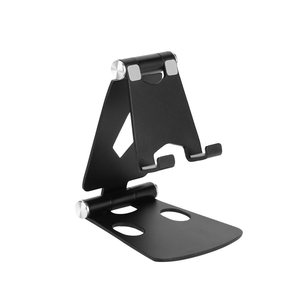 Soporte Universal de aleación de aluminio para teléfono inteligente, soporte de escritorio, soporte de carga para iPhone, soporte metálico para tabletas, soporte para ipad y Tablet: Black B