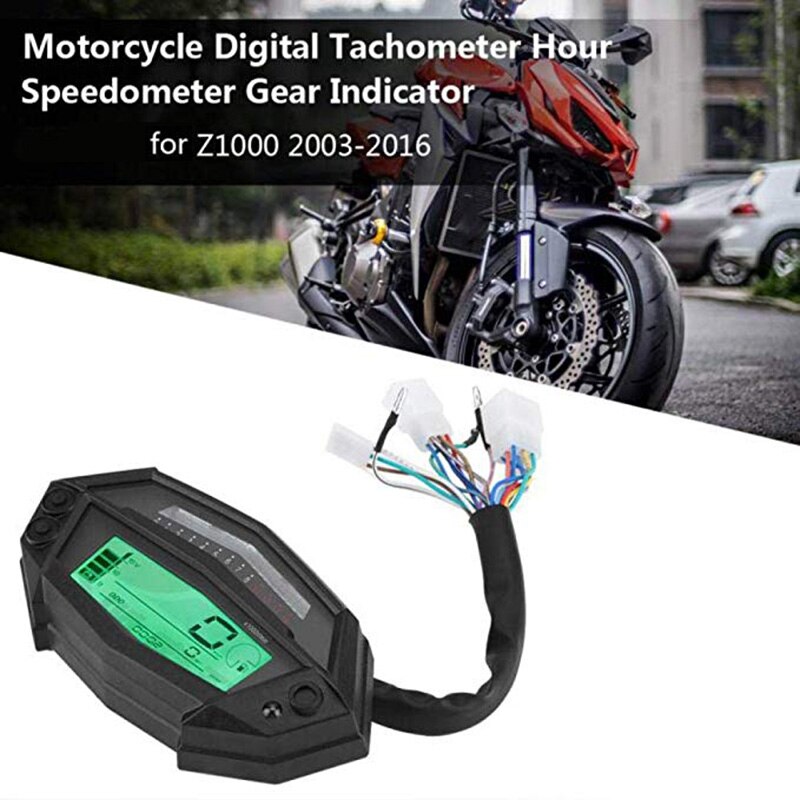 Motorcycle Tachometer Hour Meter Digital Speedometer Gear Indicator for Kawasaki Z1000