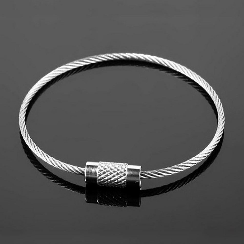 Porte-clé en acier inoxydable | Câble, vis, fermoir porte-clé de 1 pièce