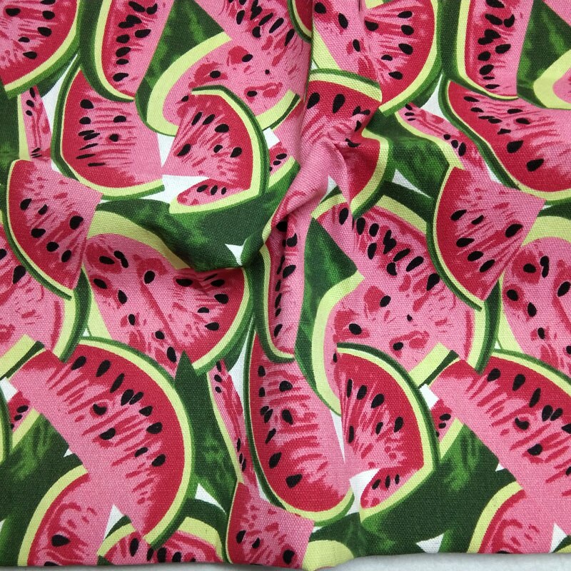 Estampado de sandía de fruta fresca roja y Rosa tela de algodón 50x145cm Patchwork DIY costura para cortina o mantel almohada decoración del hogar