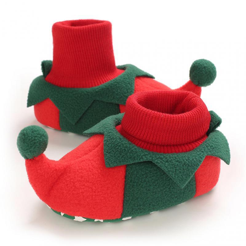 Zapatos navideños para bebé, calzado de suela suave, cálido, Papá Noel, primeros pasos, bonitas botas de Navidad, 1 par: 03 / 11