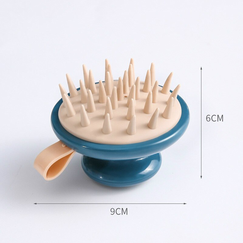 Silicone Head Body Scalp Massage Brush Silicone Shampoo Brush Hair Washing Comb Shower Brush Bath SPA Massage Brush Hair Brush: Blue