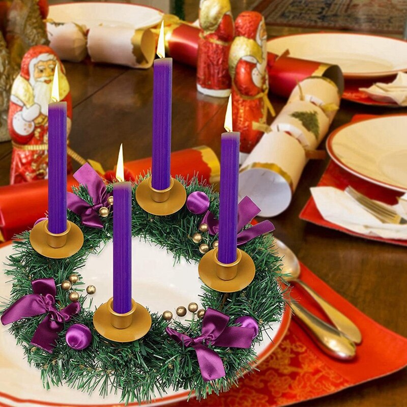 Purple Ribbon Christmas Wreath Advent Garland Season Ornaments Advent Candlestick Ornaments