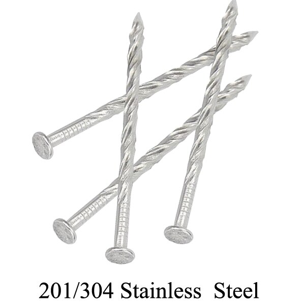 40mm 50mm 65mm 75mm 90mm 100mm 125mm Länge 201 304 Edelstahl Decke Netz Twist Gewinde Boden Flache Brad Nagel