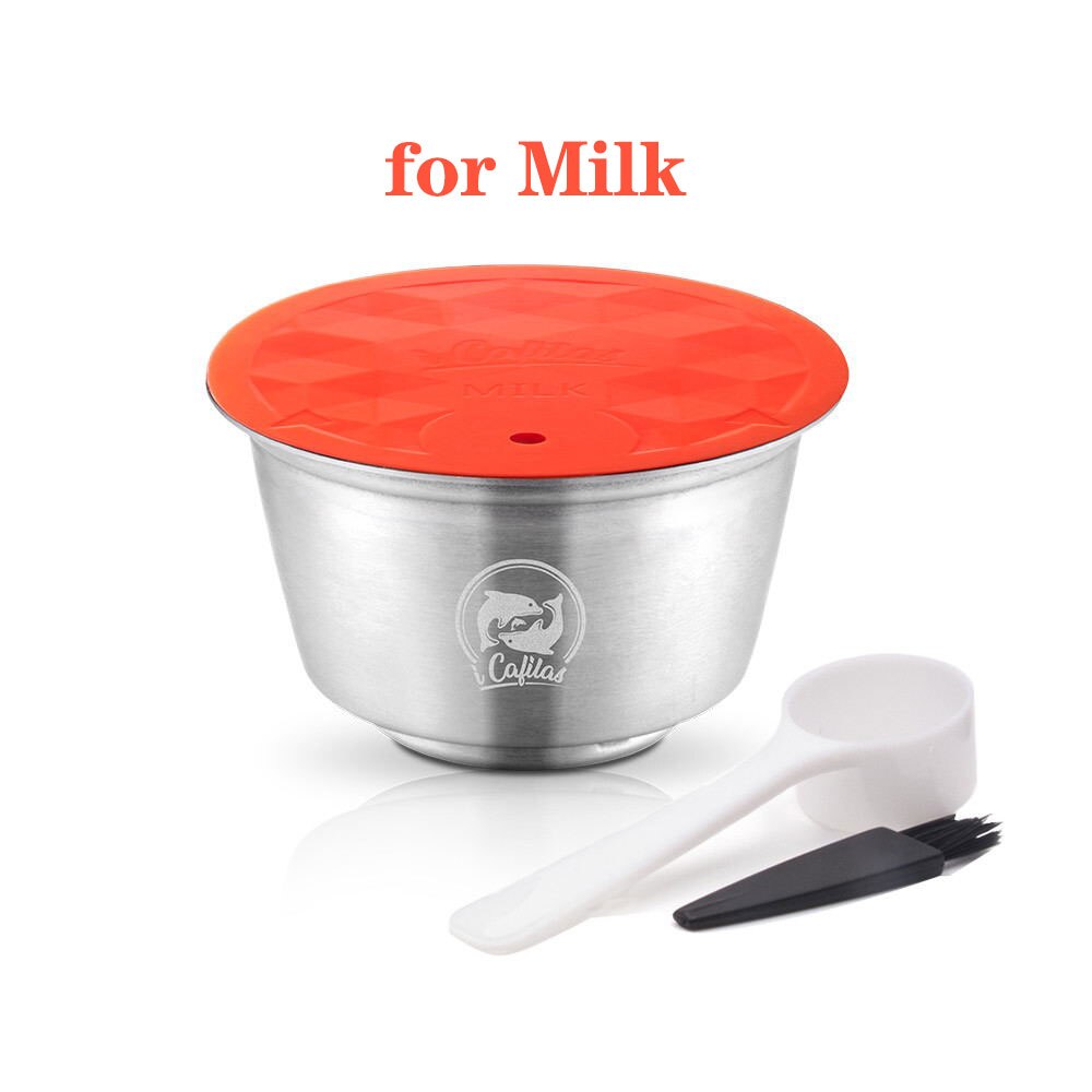 Reusable Coffee Capsule Nescafe Dolce Gusto Plastic Coffee Filter With Milk Foam Capsule Stainless Steel Dolci Gusto Aeroccino: 1 Milk Capsule