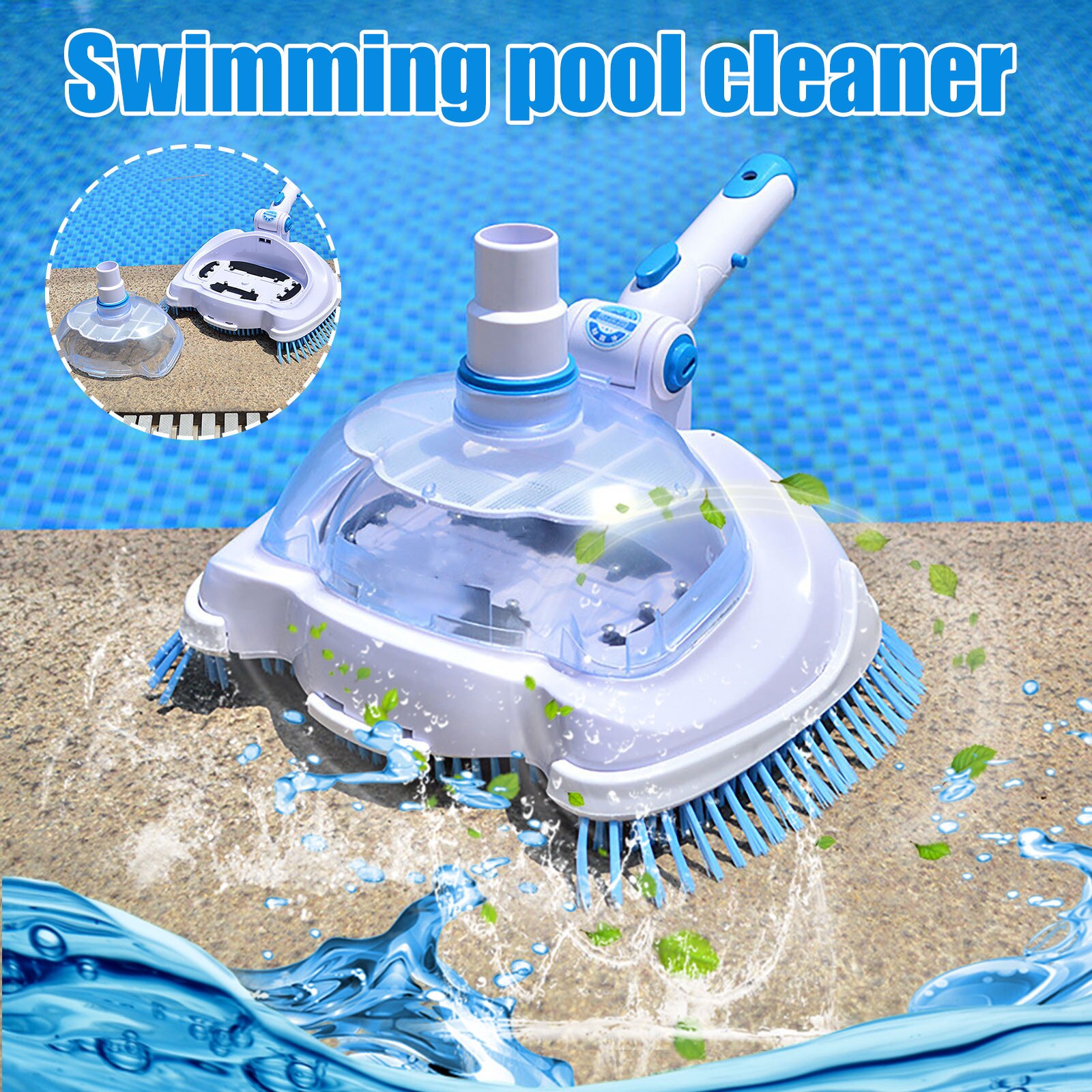 Swimming Pool Cleaning Tool Suction Head Transparent Suction Head Maintenance Tools Swimming Pool Vacuum Cleaning Brushes