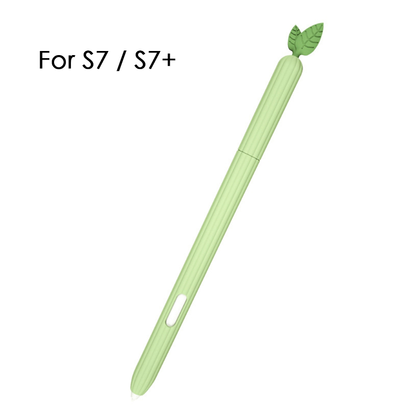For Samsung Galaxy Tab S6 Lite Sleeve Skin Cover Cute Silicone ProtectivePencil Pen Case For Tablet Tab S7 / S7 Plus S6Lite S: Tab S7 Green