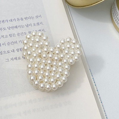 Horquilla geométrica con perlas pequeñas y medianas para mujer y niña, pinzas para el pelo de cangrejo, accesorios para el cabello, novedad de: Plata
