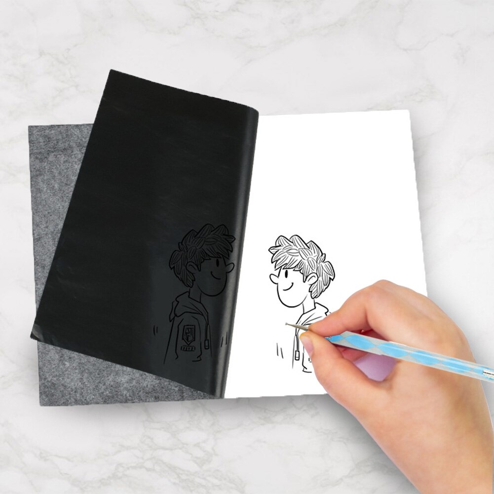 100 Sheets Paper A4 Size Thin Painting Accessories Legible Tracing Reusable Copy Clear Graphite Carbon Paper