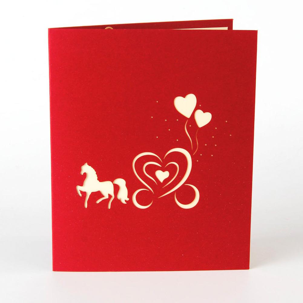 My Wedding greeting cards handmade paper sculpture horse blessing small card