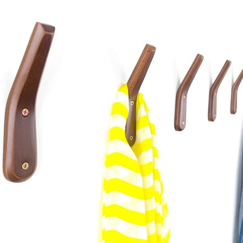 2 Stuks Wandmontage Handgemaakte Beukenhout Haak Kapstok Haken Moderne Houten Hoed Rack Entryway Organizer Rustieke Handdoek Hanger