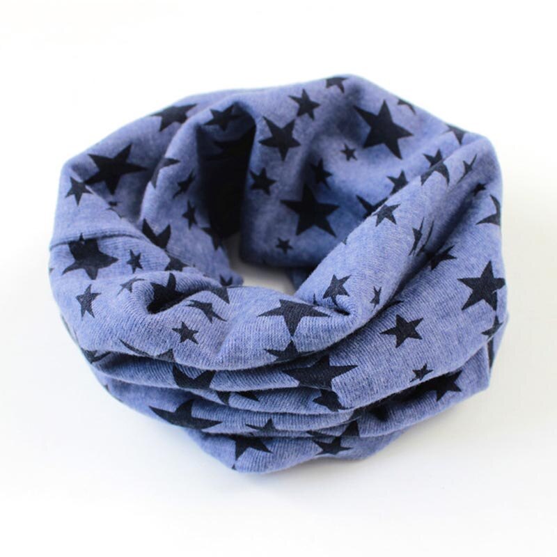 Bonnet d'hiver en coton chaud pour bébé garçon, bonnet, écharpe, bonnet, motif étoile: Bleu denim