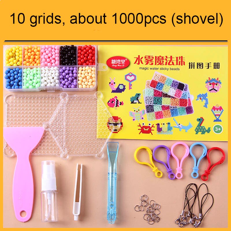 Puzzle Multicolor DIY Water Spray Magic beads Ring Refill Toys For Children Educational Kit Ball Game Beads Juguetes: 1000pcs (no box)