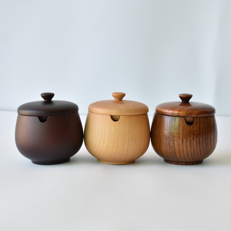 Azufaifo-Bote para sal de madera natural, bote para condimento con tapa, condimento para cocina, tres colores