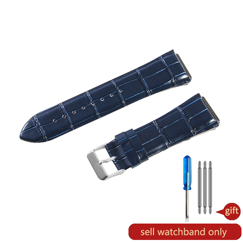 For Guess W0040G1\W0040G2\W0040G3 Series Men's Needle Buckle Blue Rose Gold Buckle 22mm Cow Genuine Leather Watchbands: Black Yellow