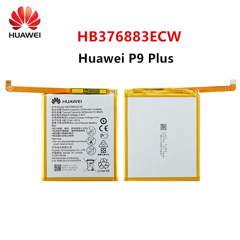 100% Orginal Huawei HB376883ECW 3400Mah Batterij Voor Huawei P9 Plus Mobiele Telefoon Batterijen + Gereedschap