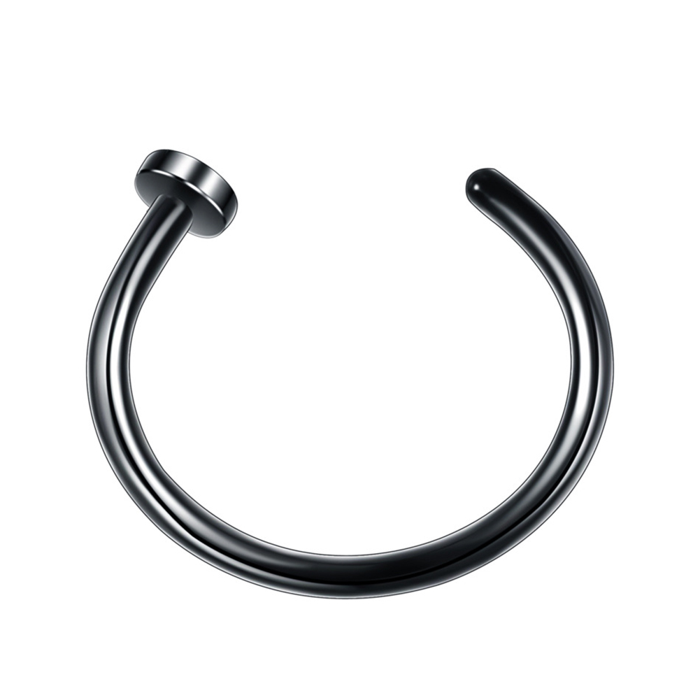 Vrouwen Mannen Rvs Nose Ring Body C Stijl Geen Piercing Bone Clip Sieraden Neus Oorbel Piercing Mode-sieraden: black / 6mm