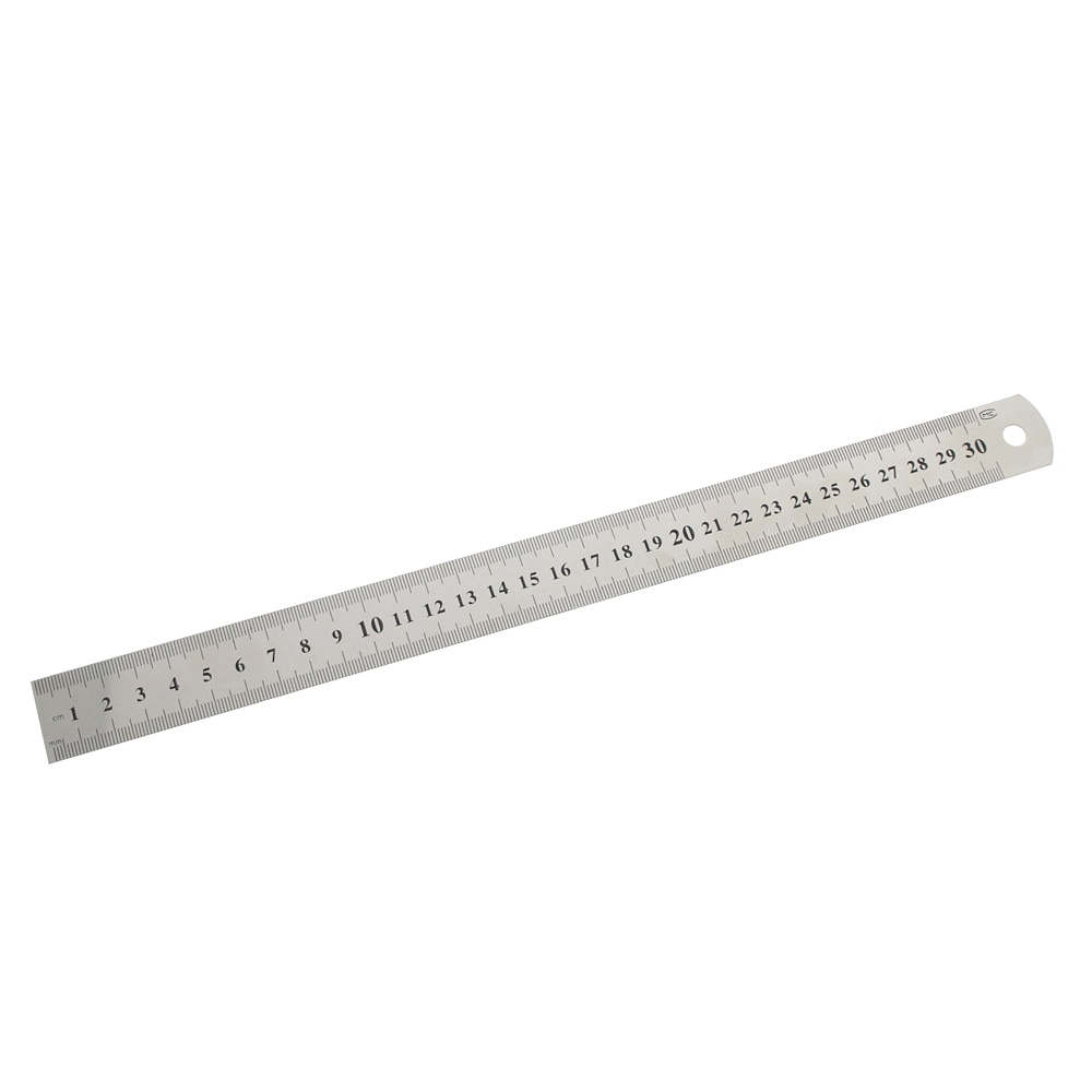 1 pc rustfrit stål metal lineal metrisk regel præcision dobbeltsidet måleværktøj 30cm