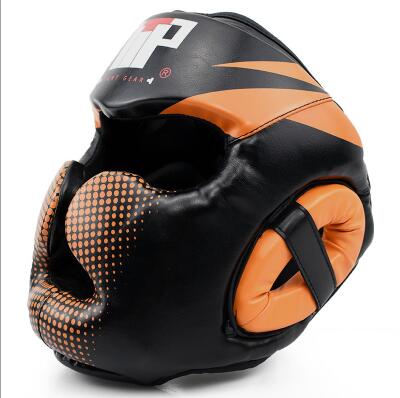 God sort boksning træning sanda beskyttelsesudstyr hjelm lukket hjelm mma ufc muay thai kæmper beskyttelsesudstyr vagt hoved: Orange / Sm