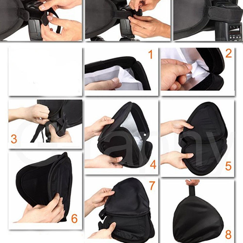 Lightweight Portable Softbox Accessories Studio E23 Mini Small Universal Diffuser SLR Camera Silver Reflector Flash