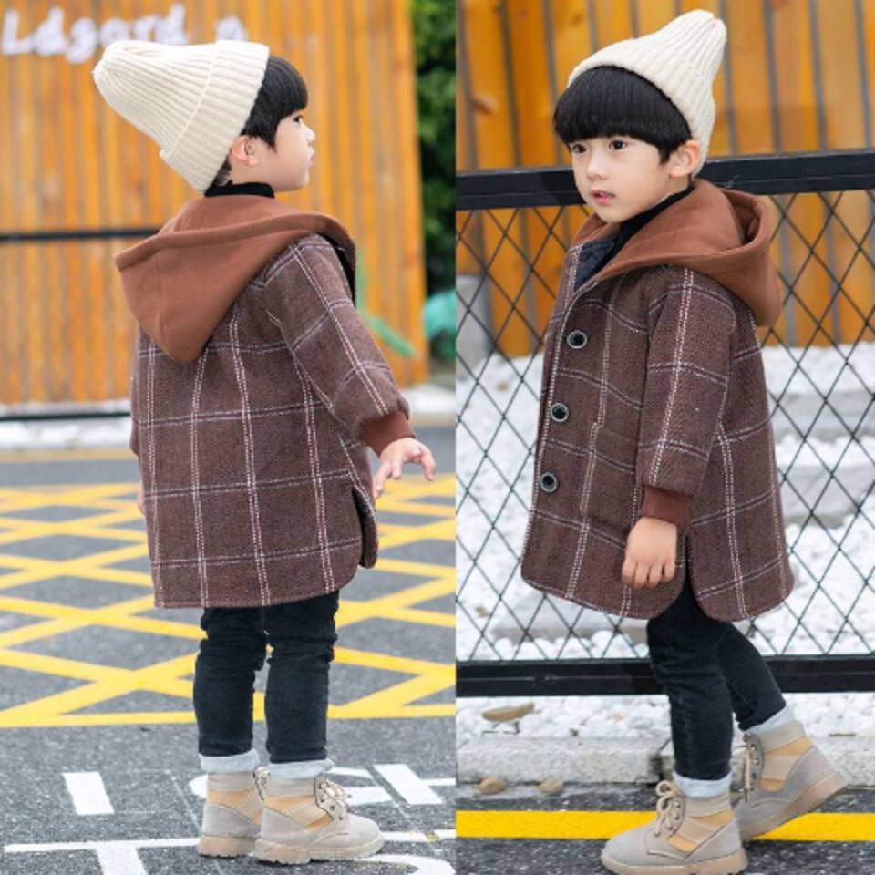 para la edad 2 3 4 5 6 7 8 9 10 años a cuadros niños abrigo Otoño Invierno niños chaquetas prendas de vestir niños con capucha gruesa prendas de vestir exteriores