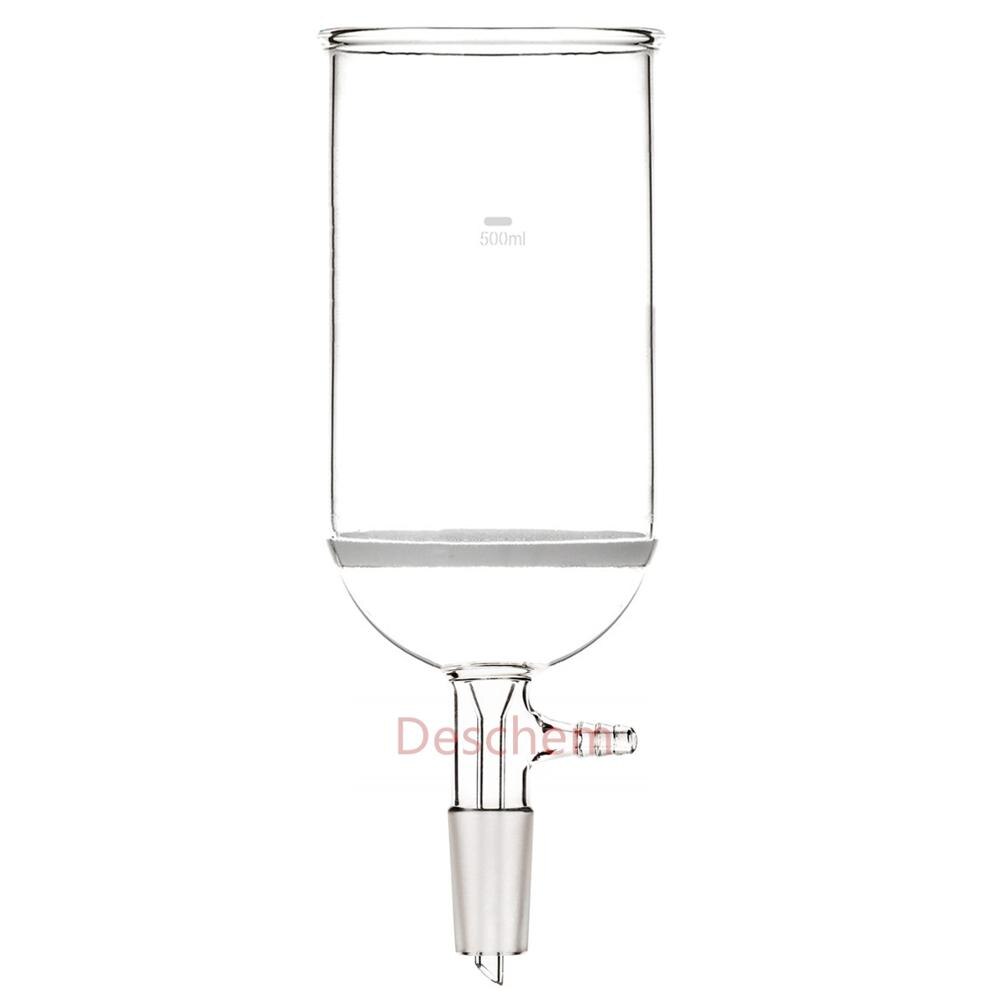 500ml,24/40, glas buchner tratt, dimeter runt 70mm 3#  grovfilter