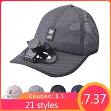 Nyhed unisex hat blæser køling camping vandring sport sommer baseball udendørs rejse kasket bomuld usb ladekabel ventilator capf 624