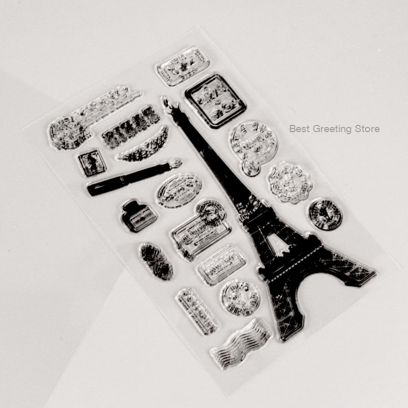 Francja paryż znaczki pocztowe znaczki Effiel wieża znaczki karty stemple rzemieślnicze wyczyść pocztówki dekoracyjne znaczki