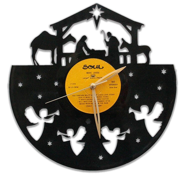 Real Plaque Wandklok Met Geboren Van Jezus Symbool