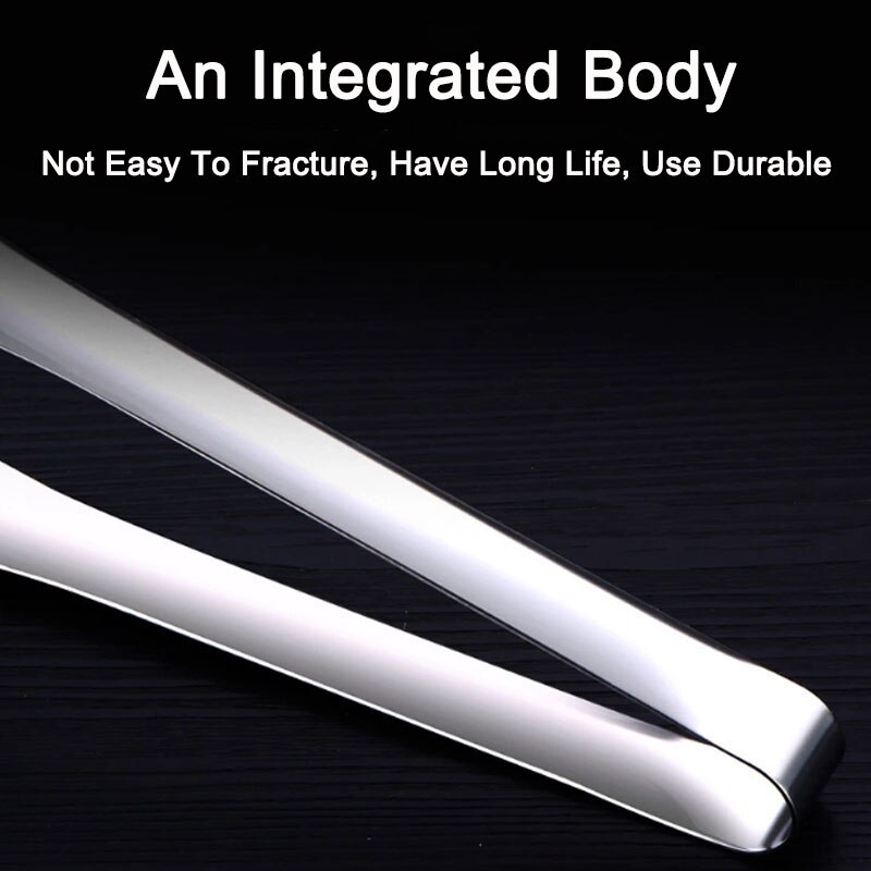 Rustfritt stål kamskjell bbq tang kjøkken mat klemme servering tang bbq klips lett å rengjøre for vegetabilsk bbq brød biff klips