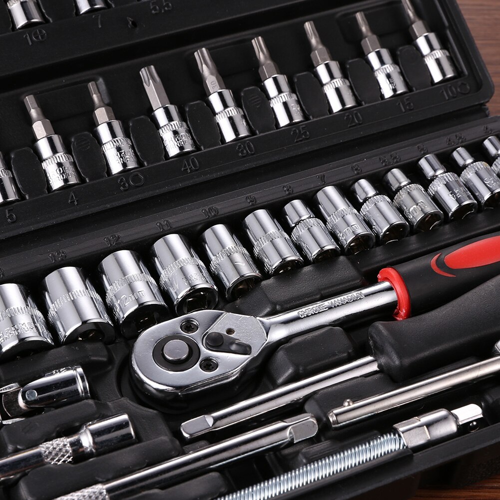 46pcs Socket Ratchet Car Repair Tool Wrench Set He... – Grandado