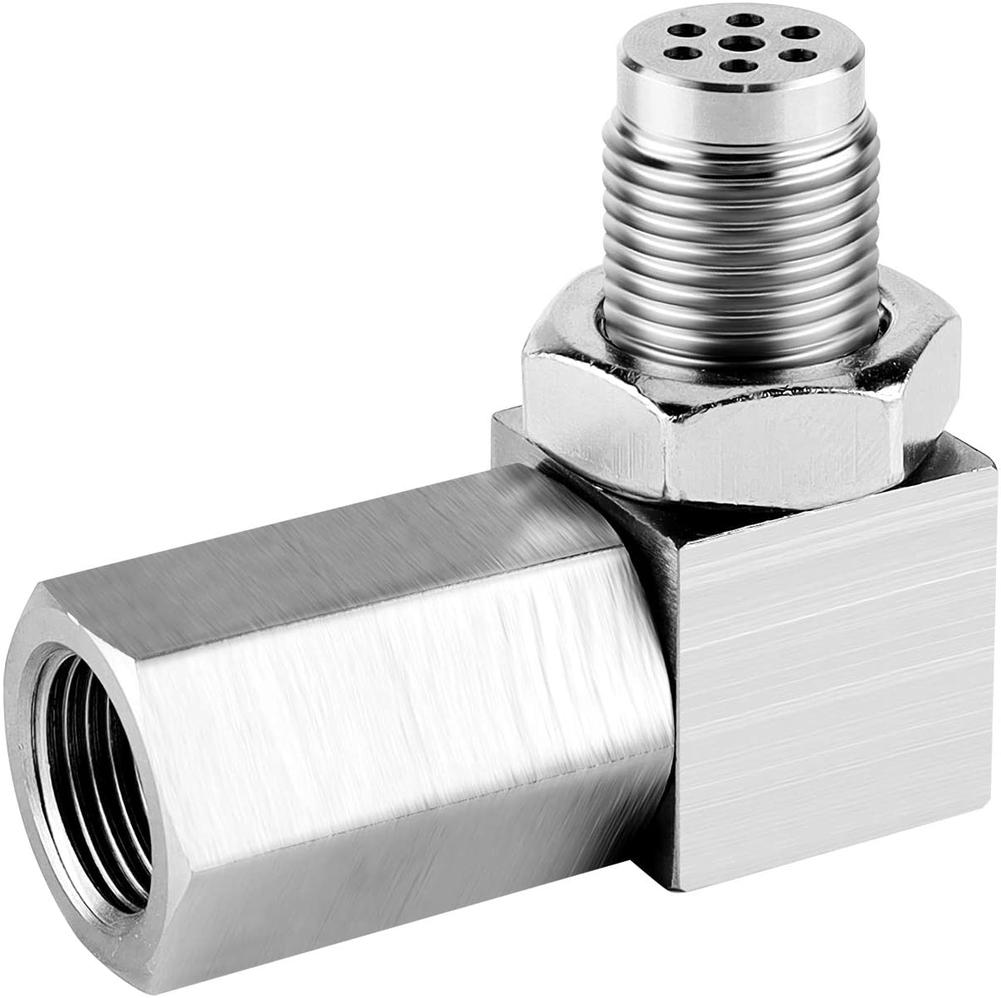 O2 Oxygen Sensor Adapter Cel Eliminator Angled Extender Spacer 90 Degree O2 M18x1.5 Bung: Default Title
