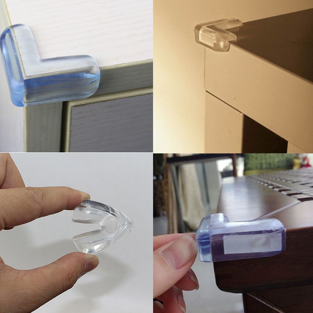 4Pcs Child Baby Safety Transparent Silicone Protector Table Corner Protection Cover Children Anticollision Edge Corner Guards