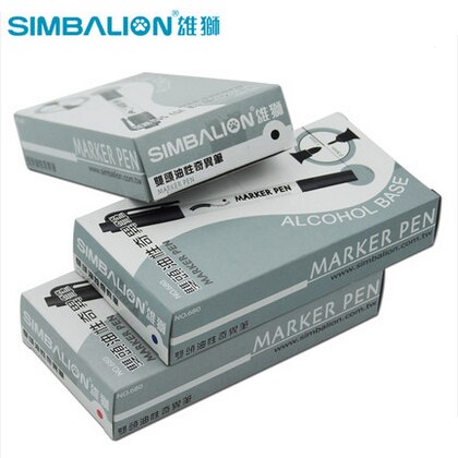 Lifemaster simbalion twin tuschpen 0.5mm/1.0mm 2 stk / lot alkohol base blækmærke på alt cd / træ / metal / glas / keramik 685