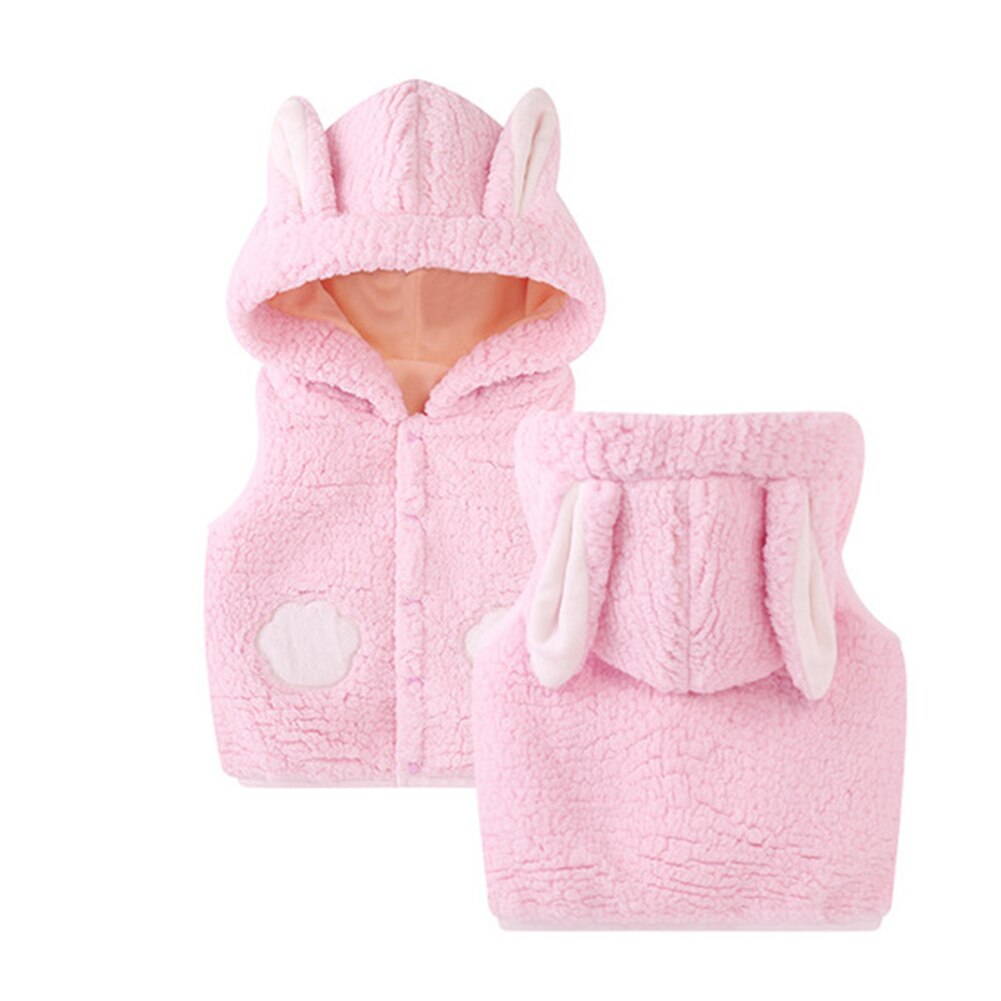 Herfst Winter Hooded Baby Vest Warme Zachte Uitloper Baby Peuter Comfortabele Knop Meisjes Jongens Leuke Mouwloze