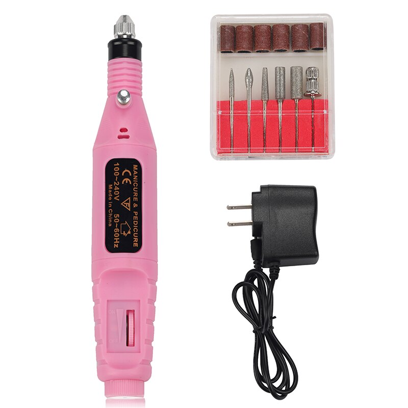 Xzmuv Professionele Elektrische Mode Nail Boor Machine Manicure Machine Pedicure Drill Set File Nail Boor Apparatuur Gereedschappen: pink / VS