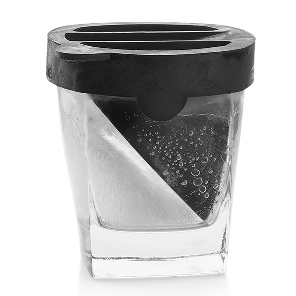 Verre à whisky glacé Vodka vin spiritueux | Verre de verre Iceberg avec moule à glace en Silicone, deux pièces