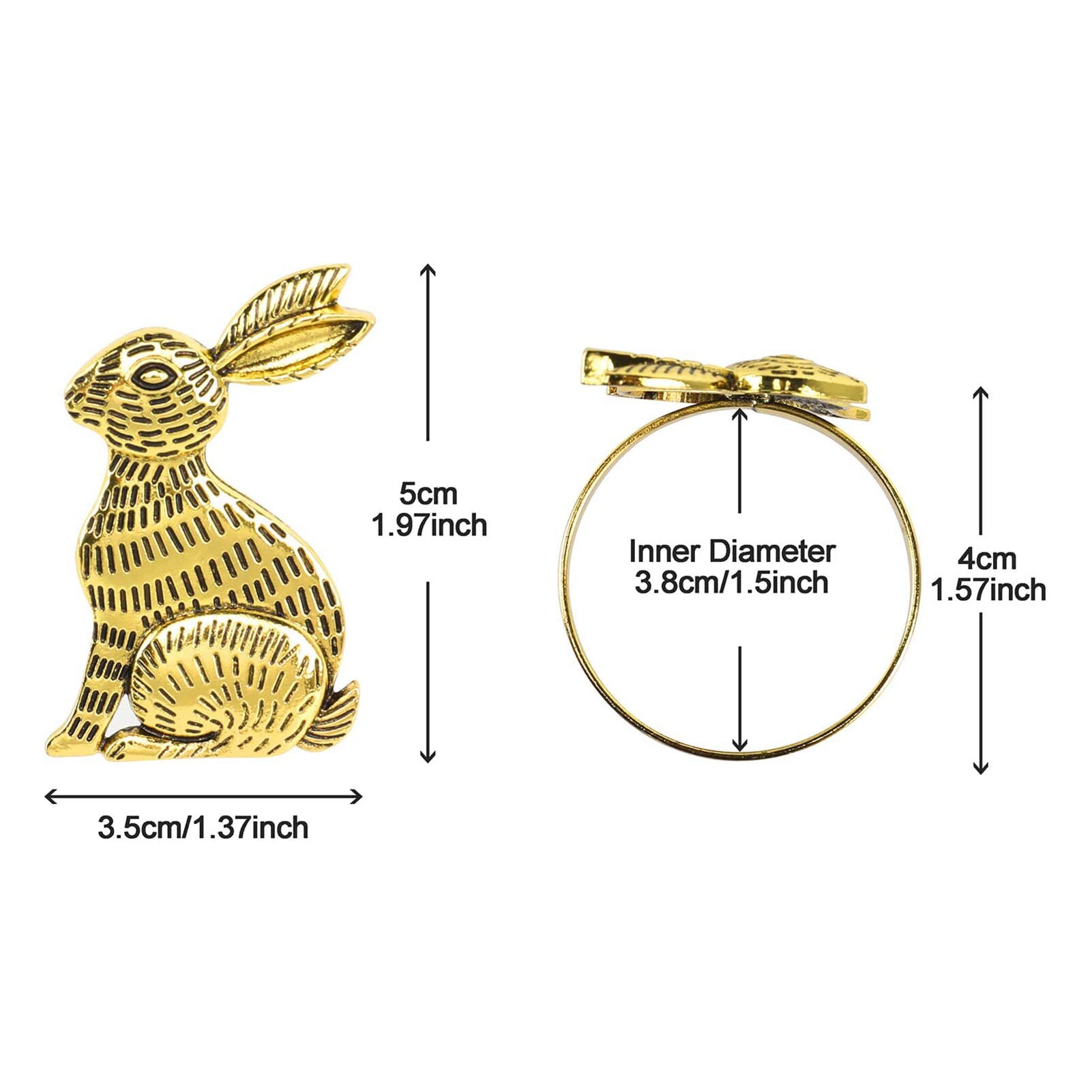 1/6Pcs Bunny Oren Servetringen Pasen Konijn Servet Ring Houder Metalen Servetringen Tafel Decor Voor Keuken pasen Decoratie