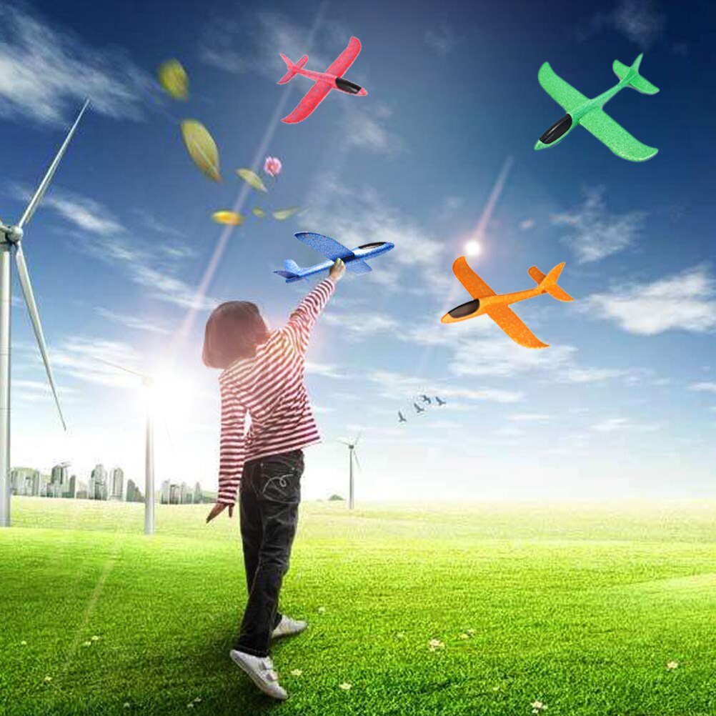 Juguete volador de espuma para niños, avión planeador grande de plástico de espuma, modelo de avión juguete, juegos robustos para chico, para niño